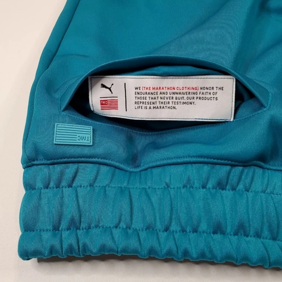 Puma x TMC Mens Size L Hustle Way Bermuda Shorts Nipsey Hussle Teal 531215-01 - Picture 9 of 12